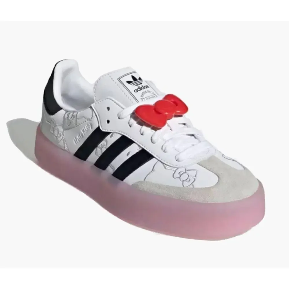 Adidas Hello Kitty HK x Sambae‎ White Black Pink Red Bow Women's 7 NEW- IG4450